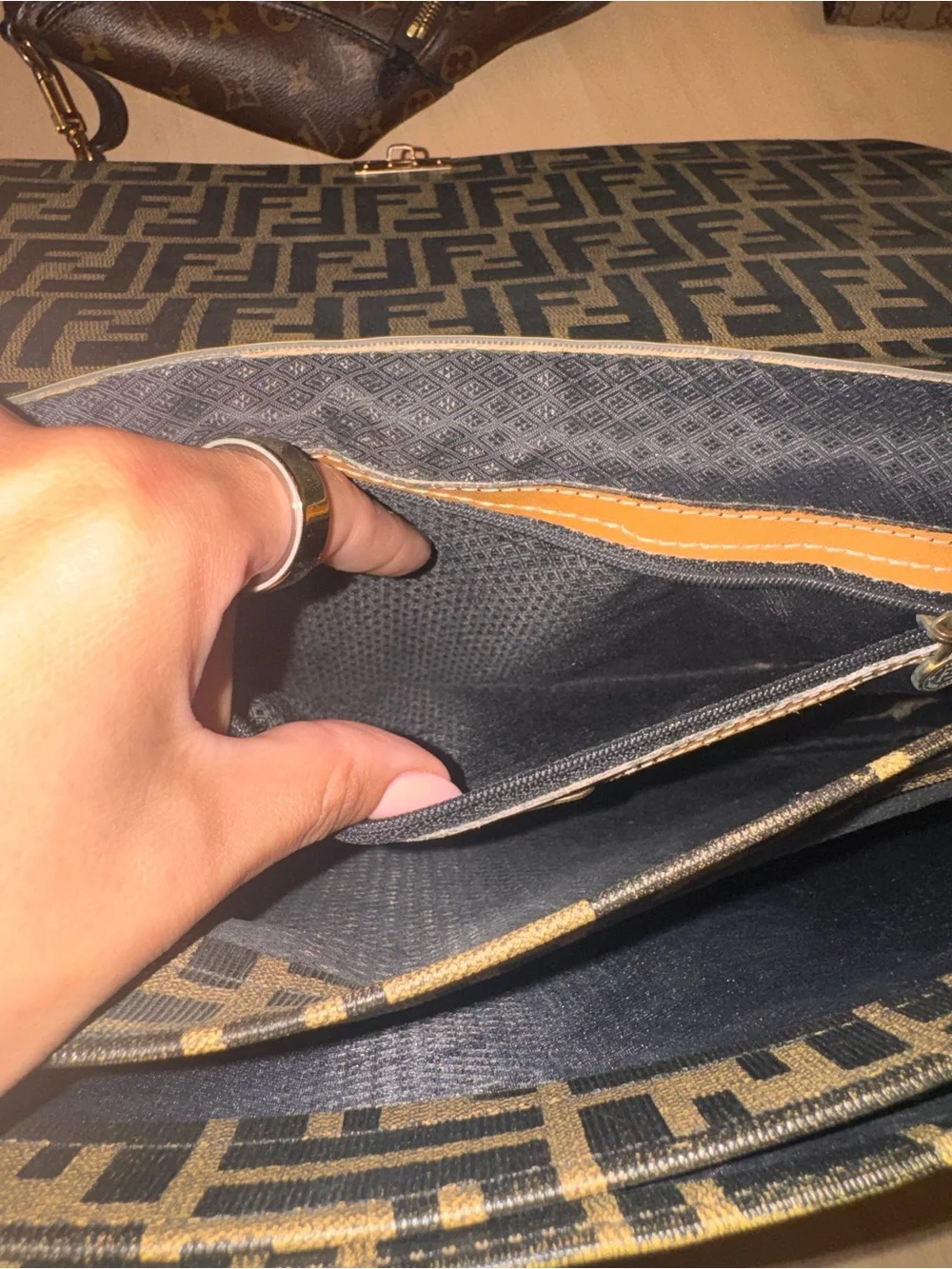 Vintage Fendi Unisex Briefcase Bag in Brown/Black - Picture 8 of 10
